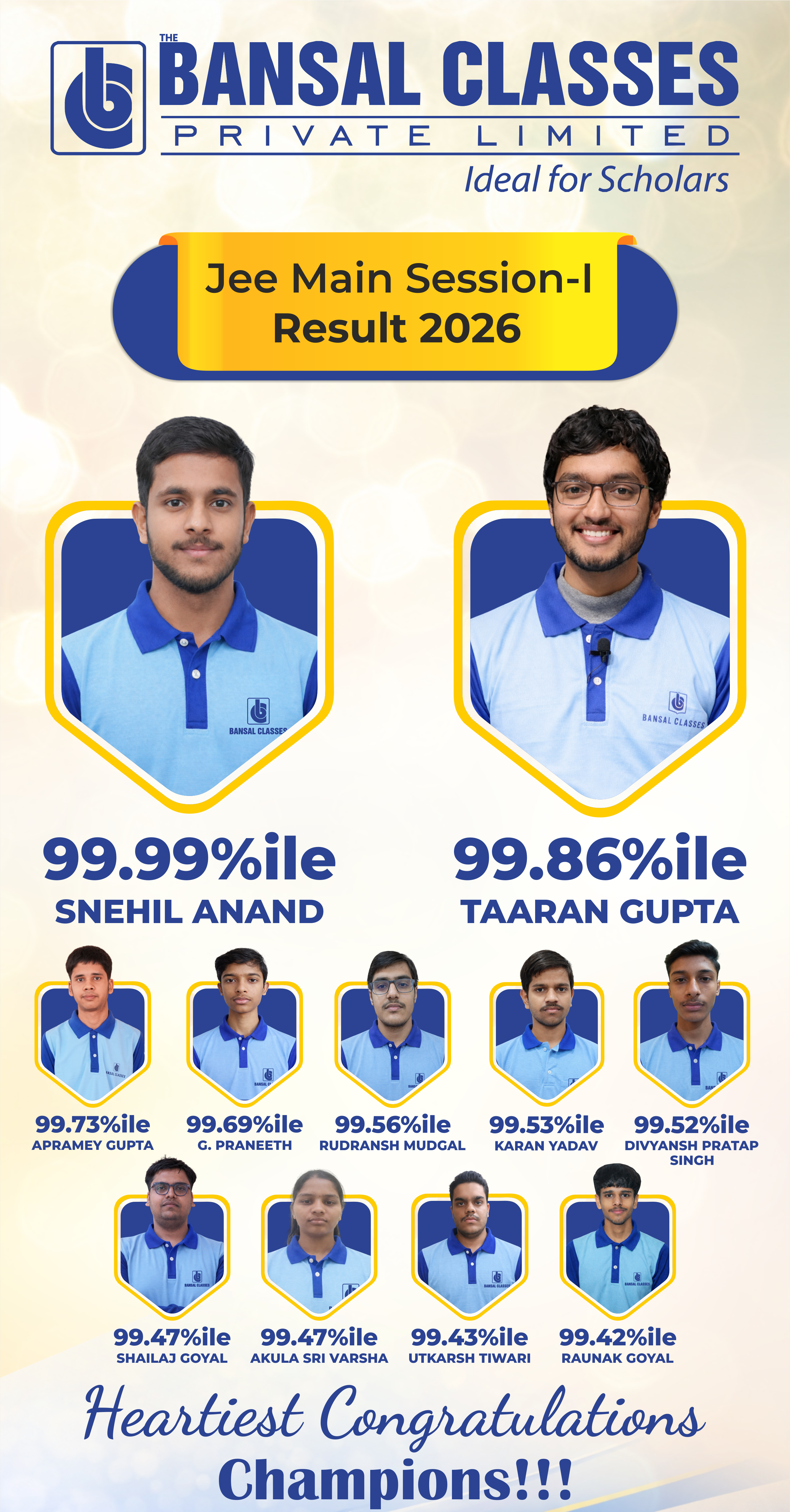 JEE Main 2026 Session 1 Detailed Results